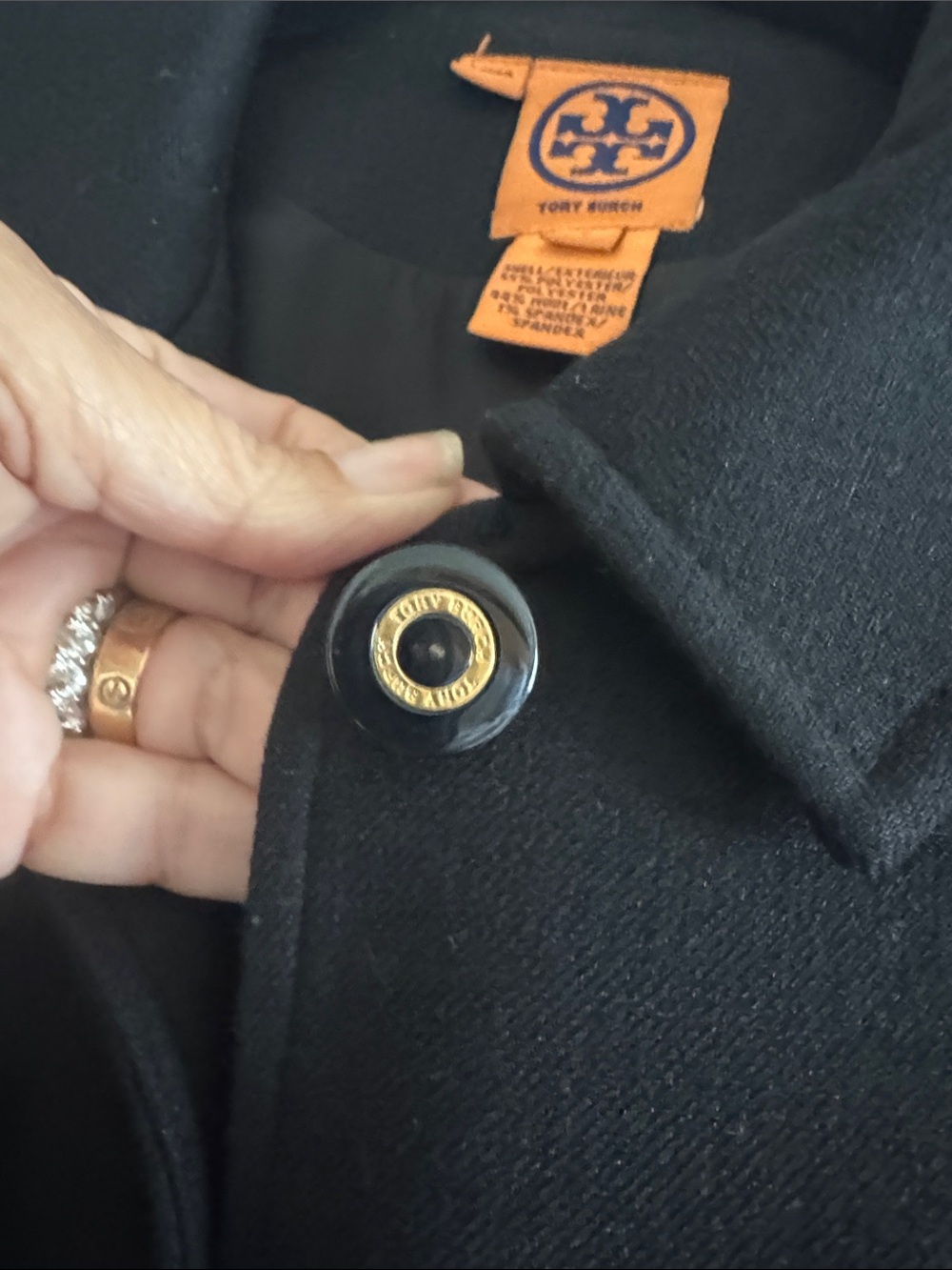 Tory Burch Black Wool Military-Style Field Jacket size 6 - Picture 4 of 5